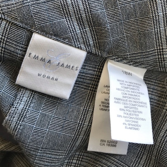 Emma James Gray Check Plaid Dress Pants Size 18W - Picture 8 of 11